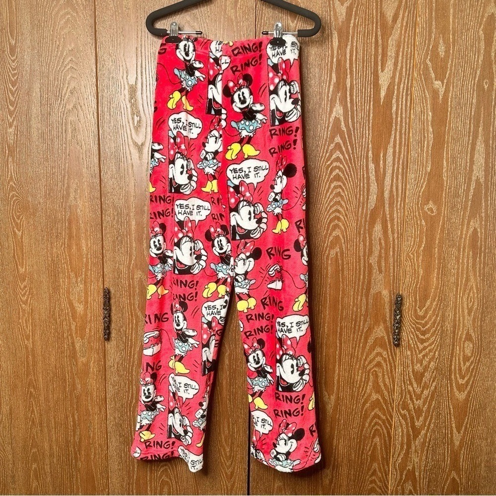 NWT Disney Minnie Mouse Pajama Pants Red Plush Sleepwear Loungewear Cartoon - Picture 6 of 6